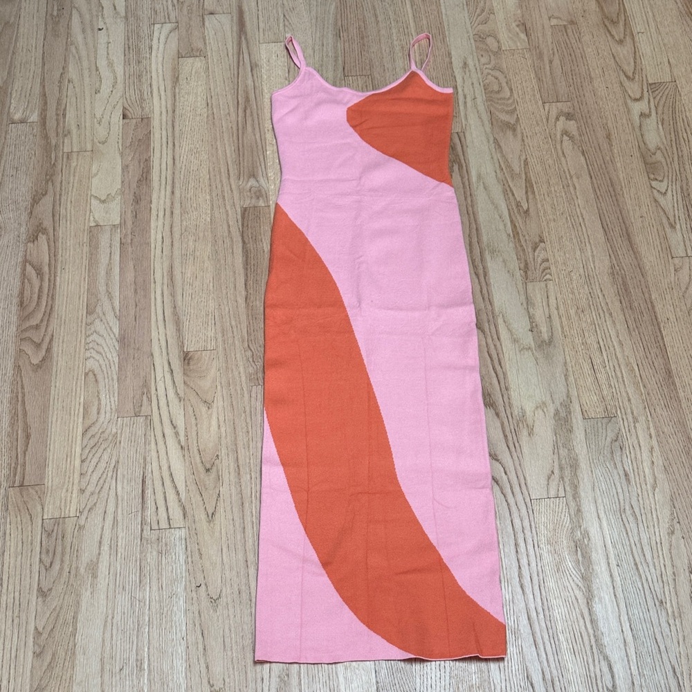 Maxi Dress Bodycon- Pink and Orange